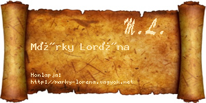 Márky Loréna névjegykártya